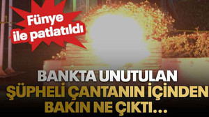 Fünye ile patlatıldı! Bankta unutulan şüpheli çantanın içinden bakın ne çıktı...